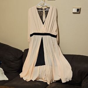 Eva Mendes for New York & Company Blush and Black Long Sleeve Dress